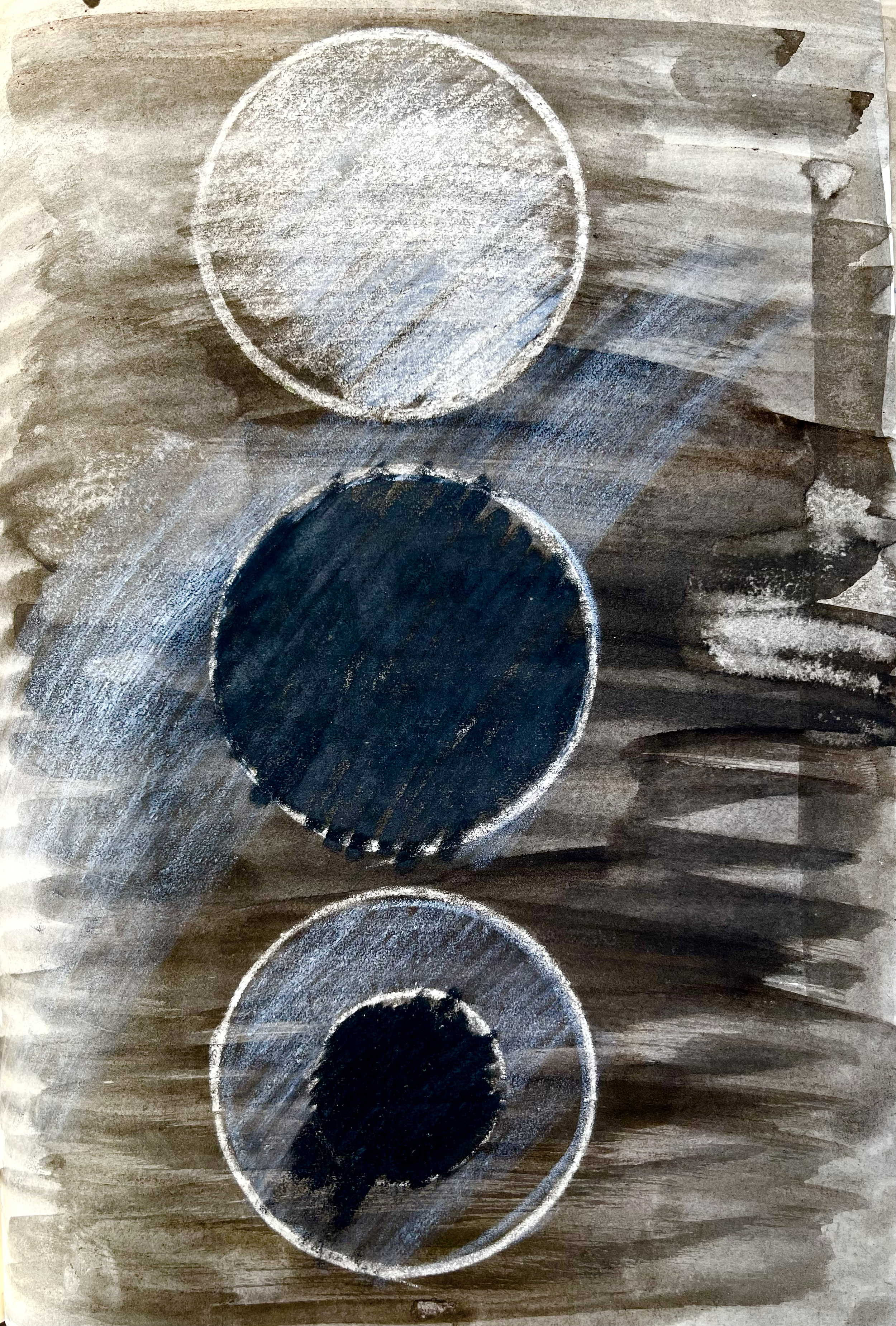 Drawings paintings and collage