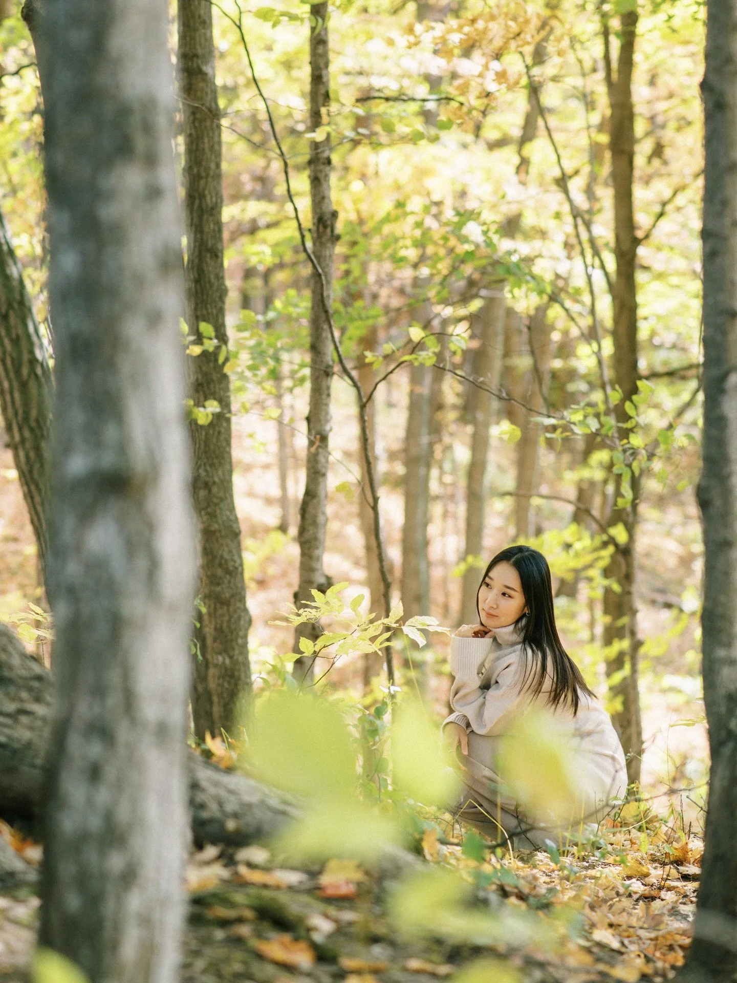 Finding stillness and calm, in the hush of drifting leaves💛