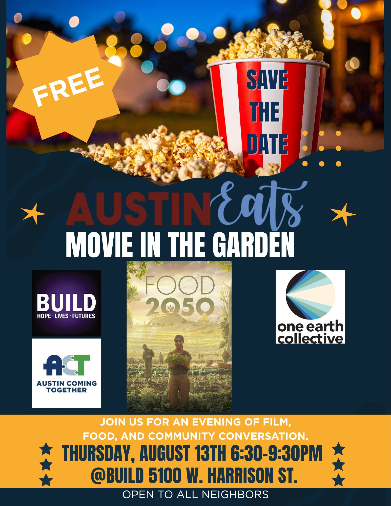 SAVE THE DATE: Austin Eats Movie in the Garden