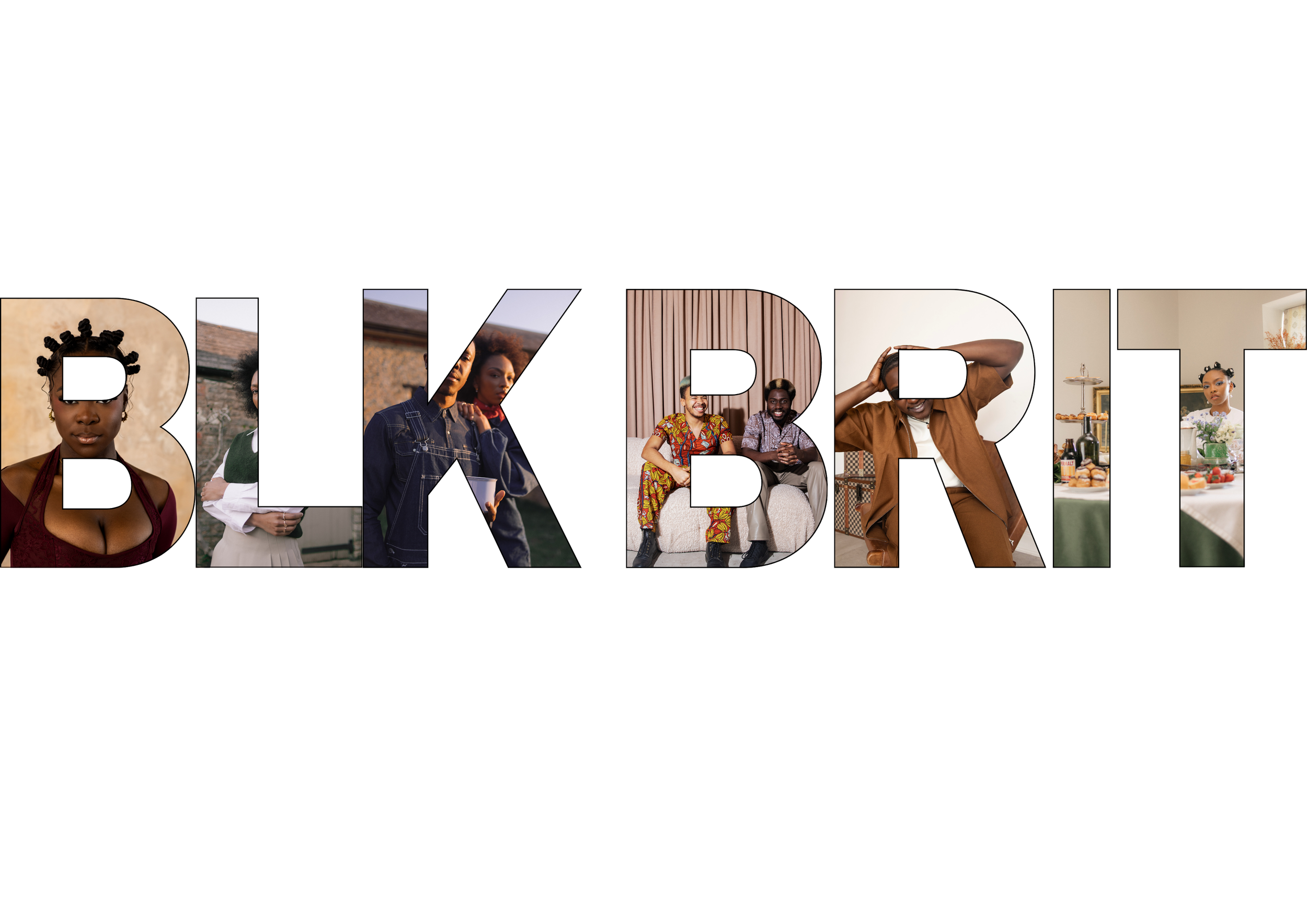 The word 'BLACK' filled with diverse women in different settings, including outdoor, indoor, and social scenes.