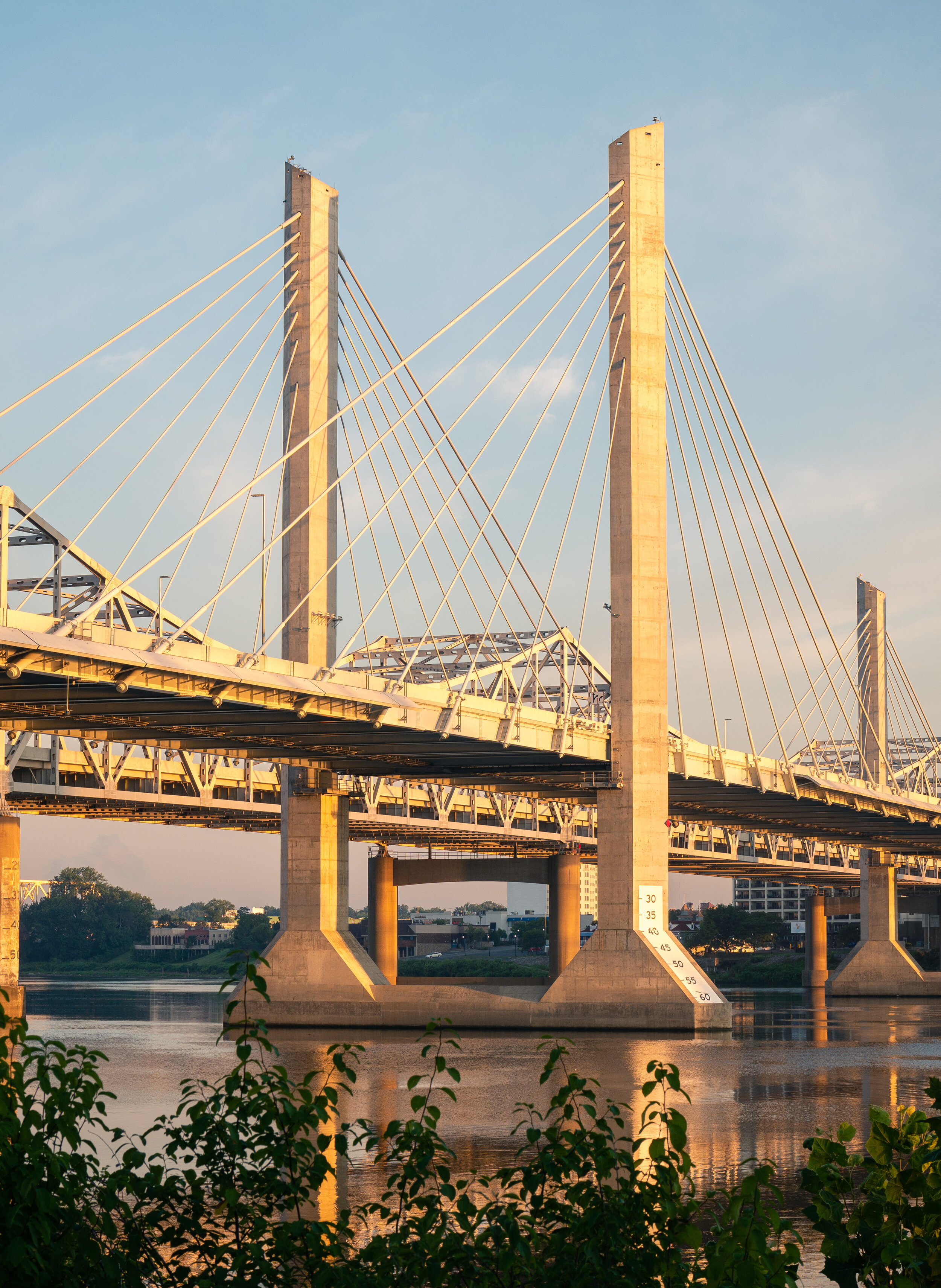 golden sunrise bridge - Abraham Lincoln Bridge, Louisville, KY 