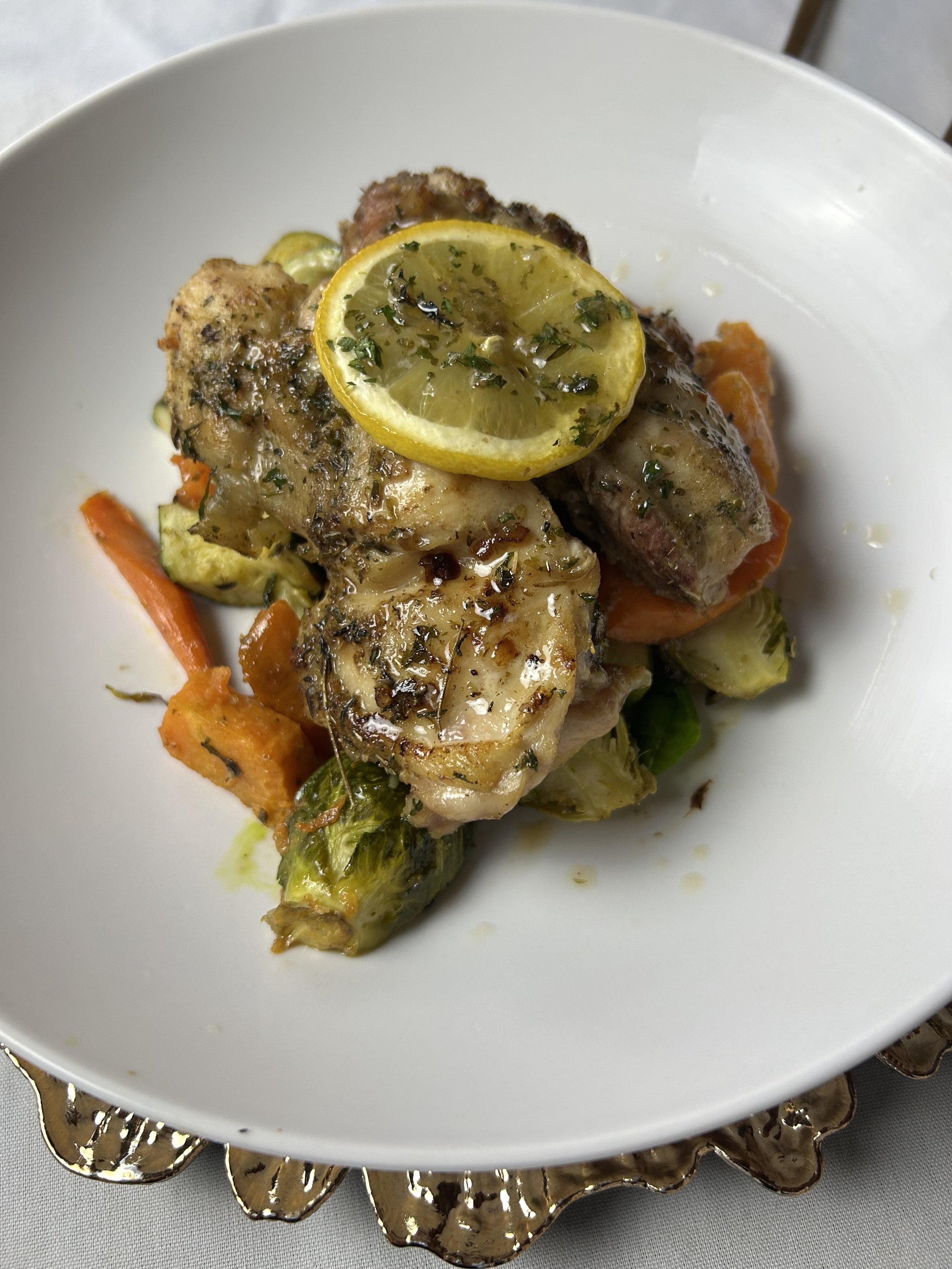 AIP: Lemon Herb Chicken with Roasted Vegetables