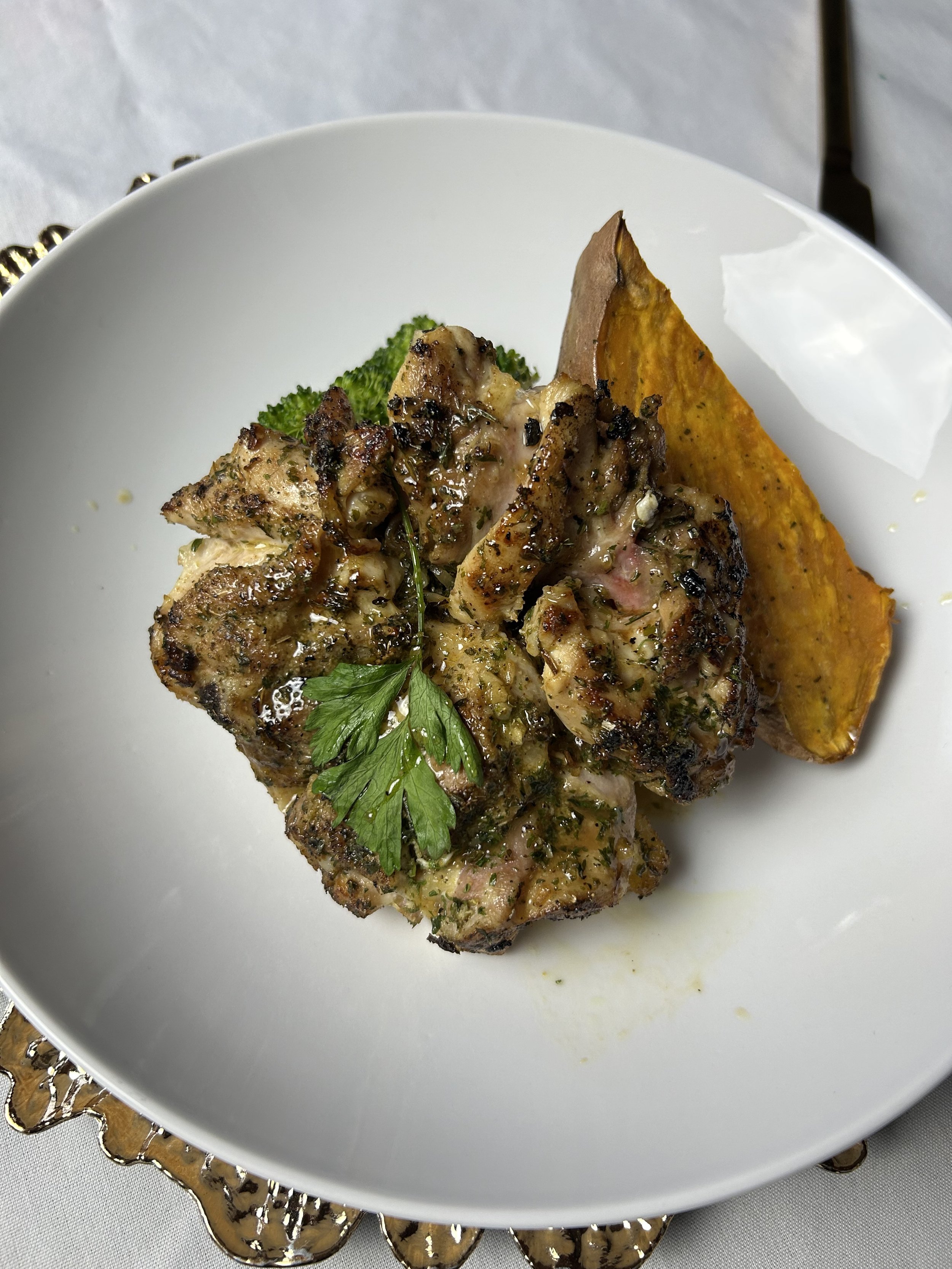 Animal Protein: Baked Chicken with Broccoli and Sweet Potato