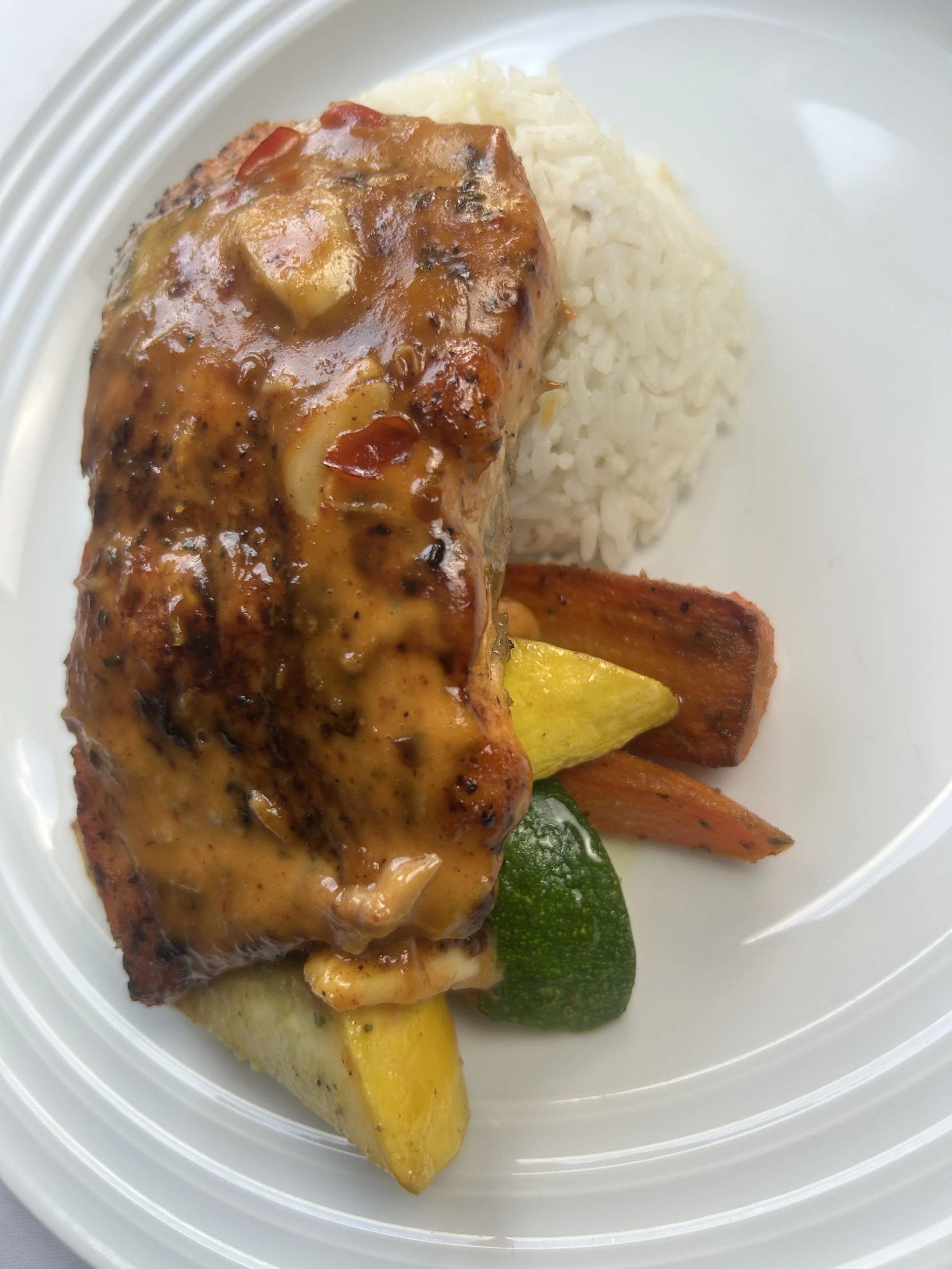 Seafood Protein: Creamy Garlic Chili Salmon Bowl