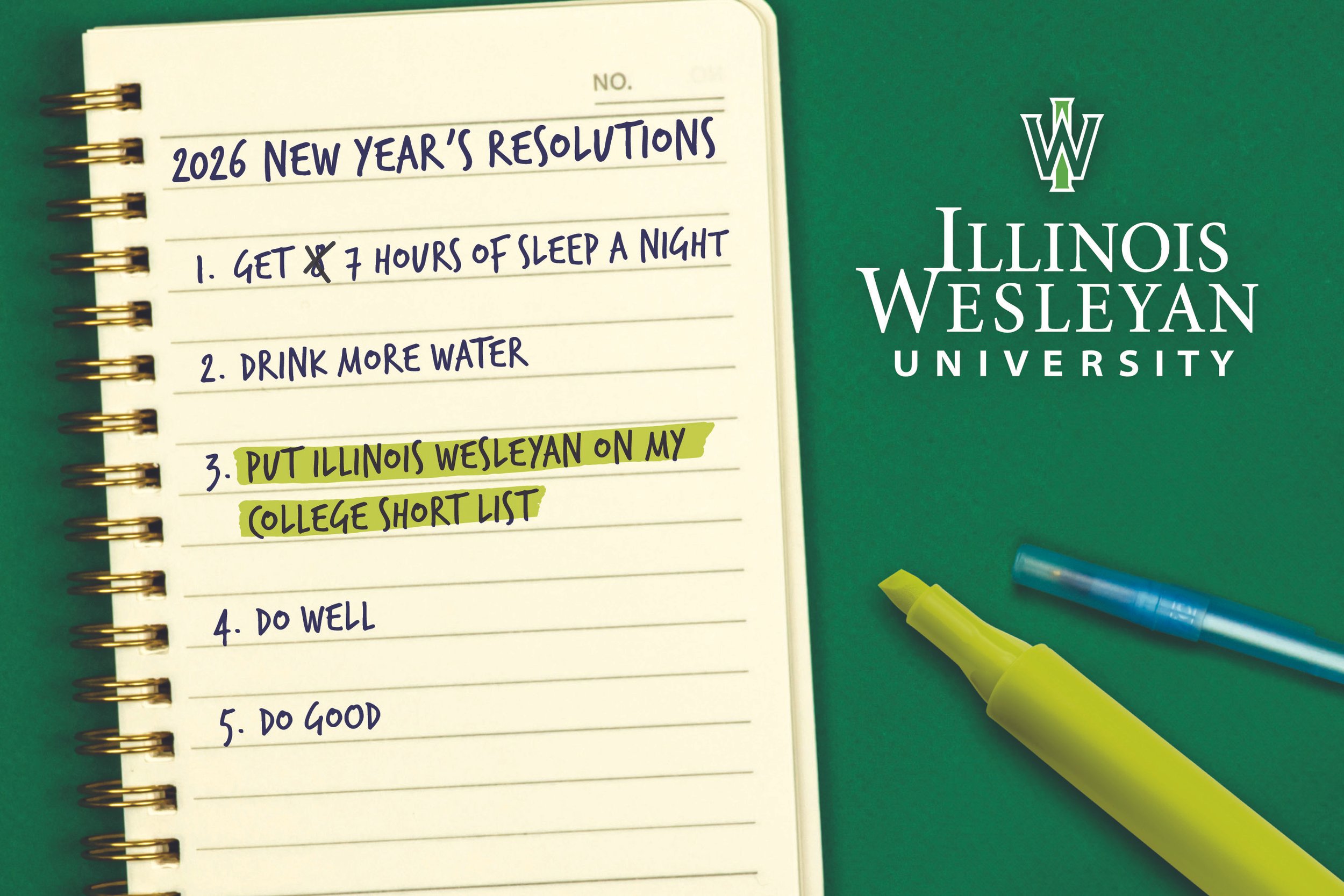 New Year's Resolution postcard