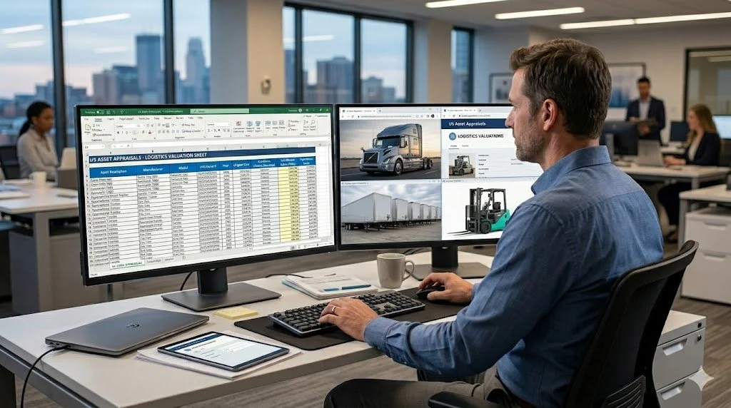 Remote desktop warehouse equipment appraisal and certified logistics machinery valuation services for distribution centers and supply chain lenders by US Asset Appraisals.