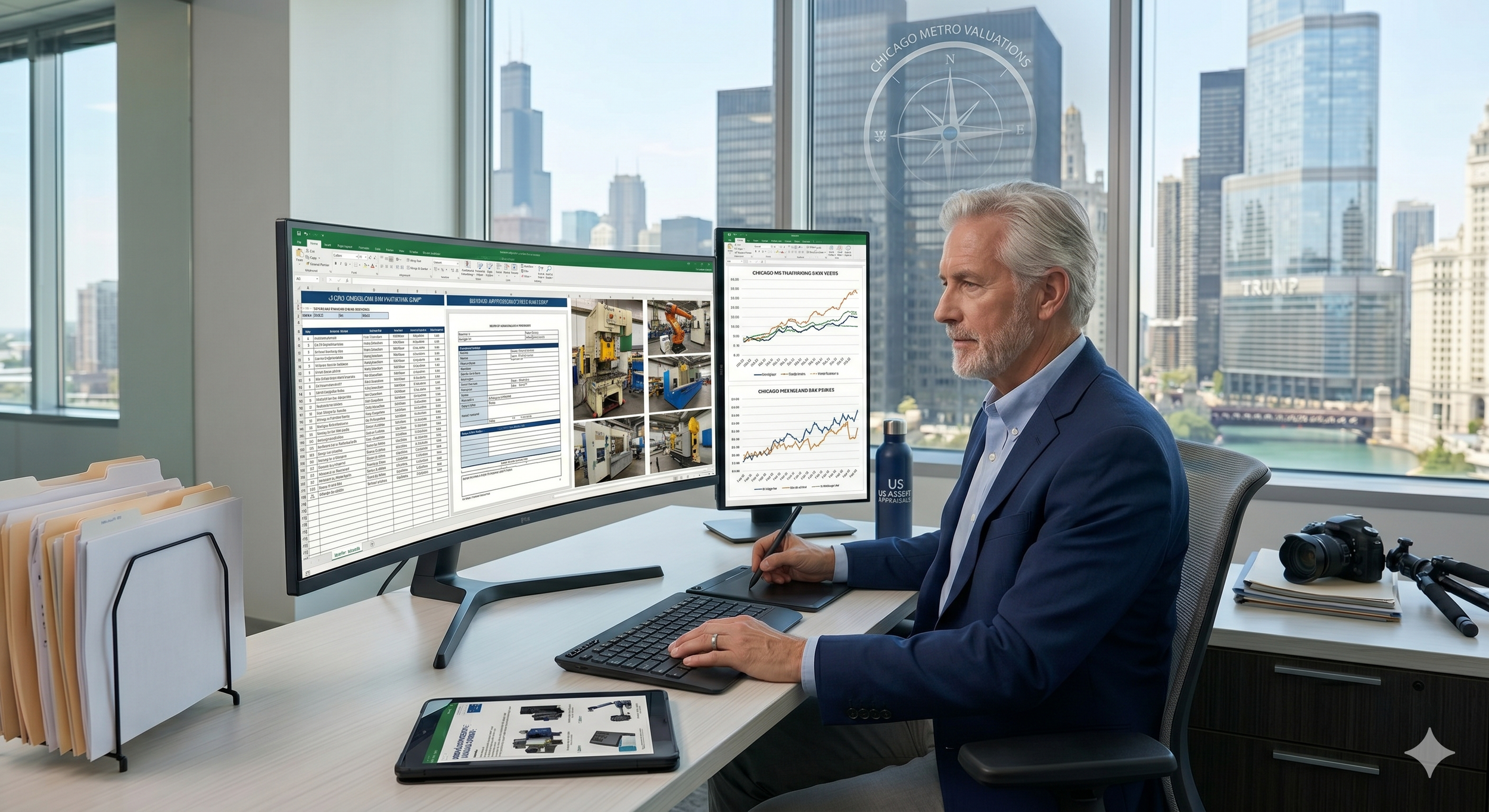 Remote desktop machinery appraisal and certified equipment valuation services for commercial lenders and businesses in the Chicago, Illinois metro area by US Asset Appraisals.