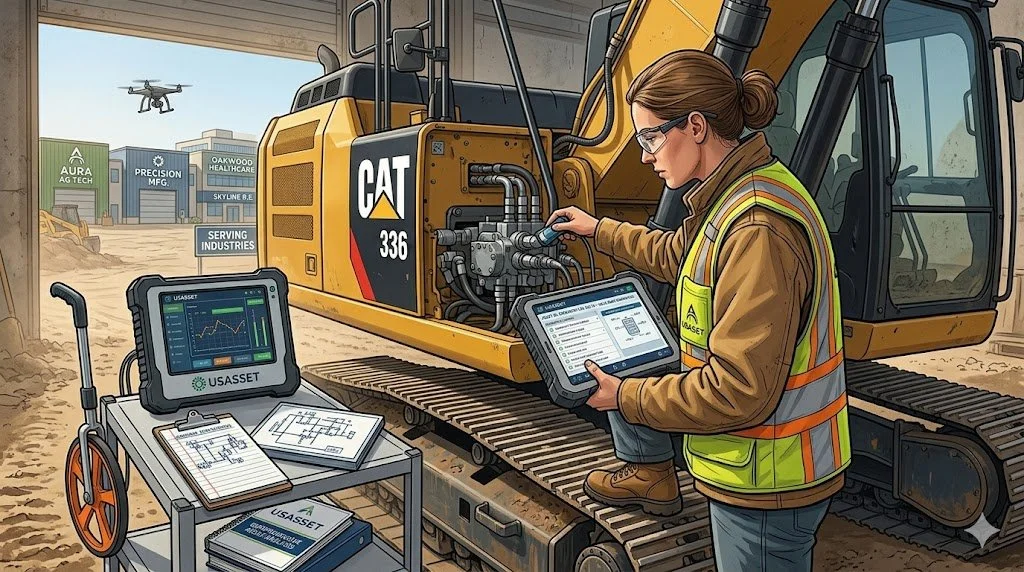 The certified equipment appraisal process for Des Moines, Iowa businesses, outlining steps from initial asset inventory to a final USPAP-compliant valuation report by US Asset Appraisals.