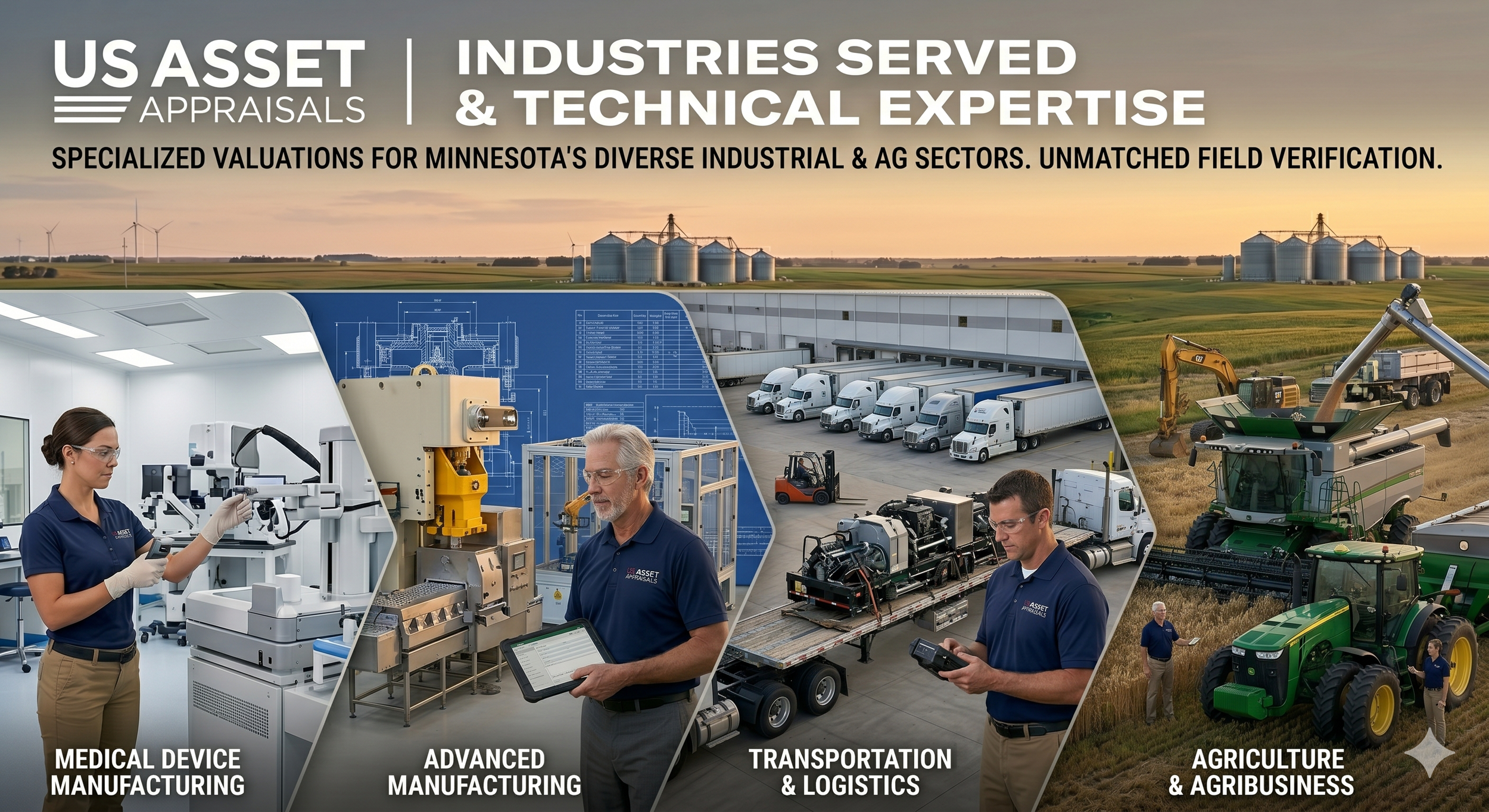 Certified equipment appraisal services for Chicago manufacturing, industrial food processing, logistics hubs, and commercial sectors by US Asset Appraisals.