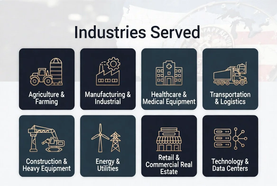 Certified equipment appraisal services for Iowa manufacturing, agricultural machinery, food processing, and industrial sectors by US Asset Appraisals.