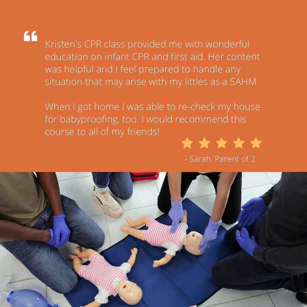 ⭐️ CPR Class Testimonial ⭐️
I love hearing how the CPR and First Aid Class is boosting people&rsquo;s confidence! 

Worse than an actual emergency is not knowing what to do or feeling unhelpful when something happens. The goal of being a CPR and Firs