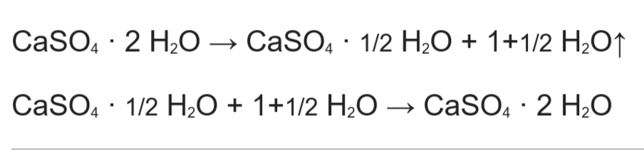 These two equations would be a key point for the applications of gypsums including phosphogypsum
