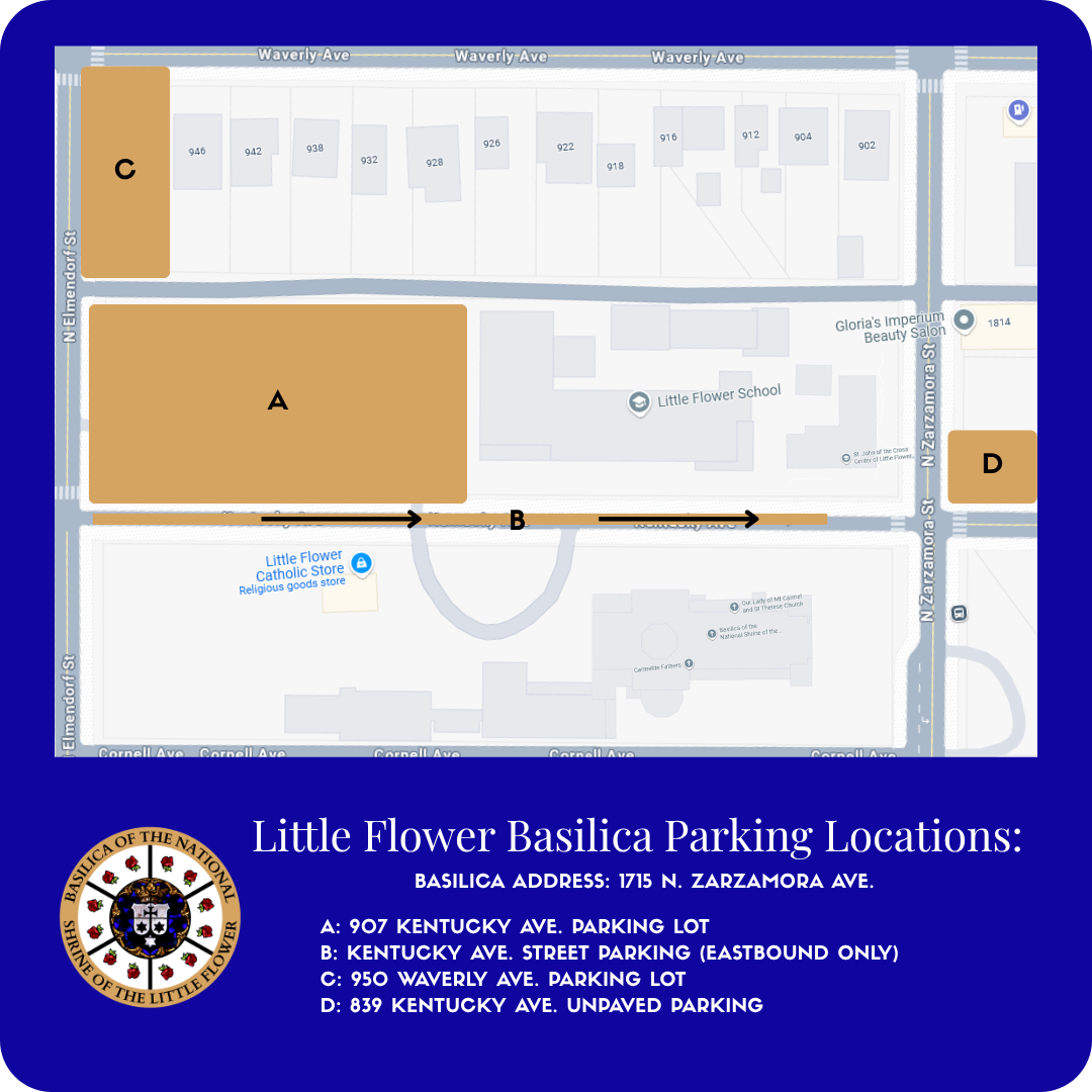 Little Flwer Basilica Parking Map 2026