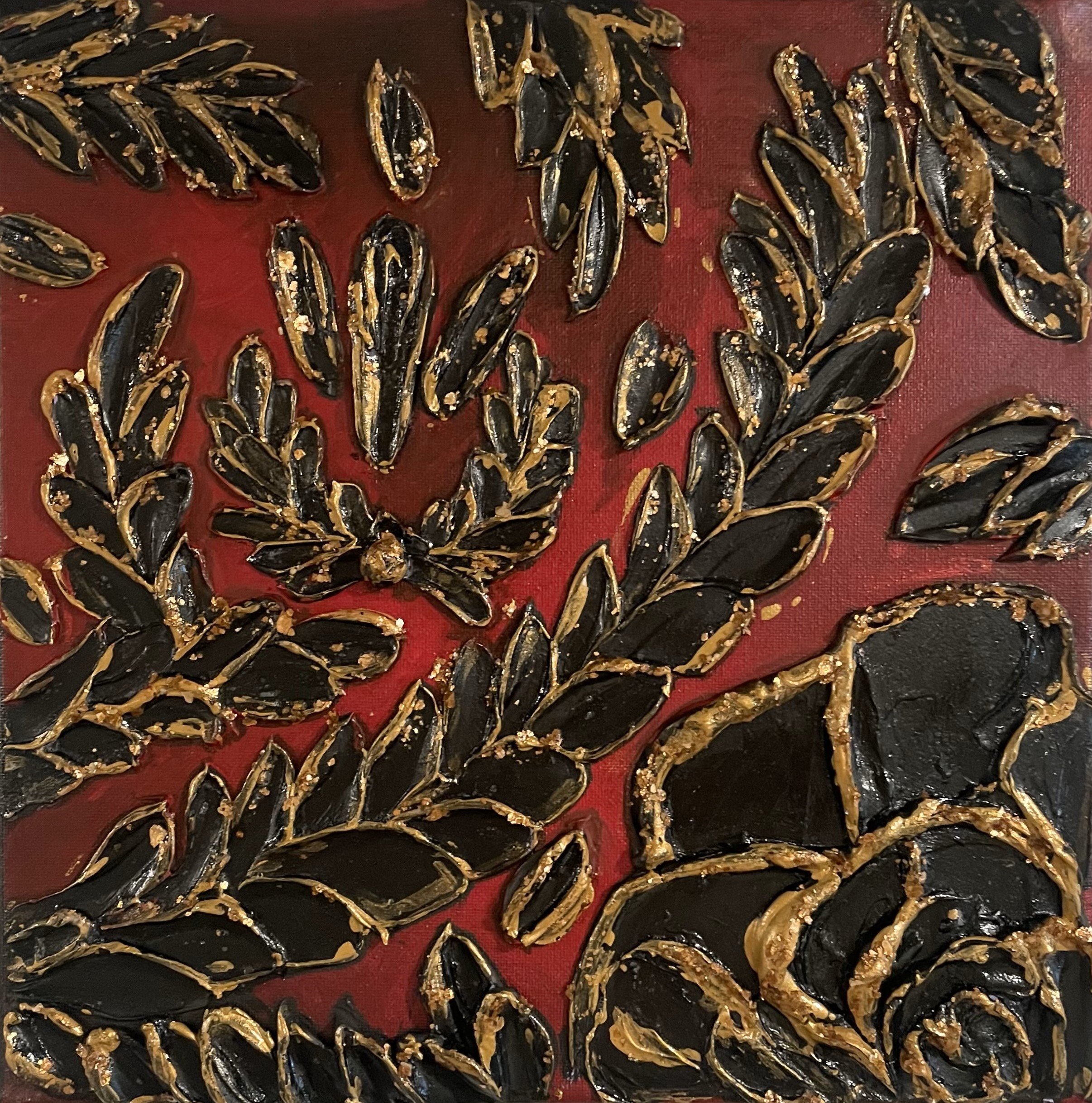 Aureate Cochineal.12x12.Texture Painting .jpeg
