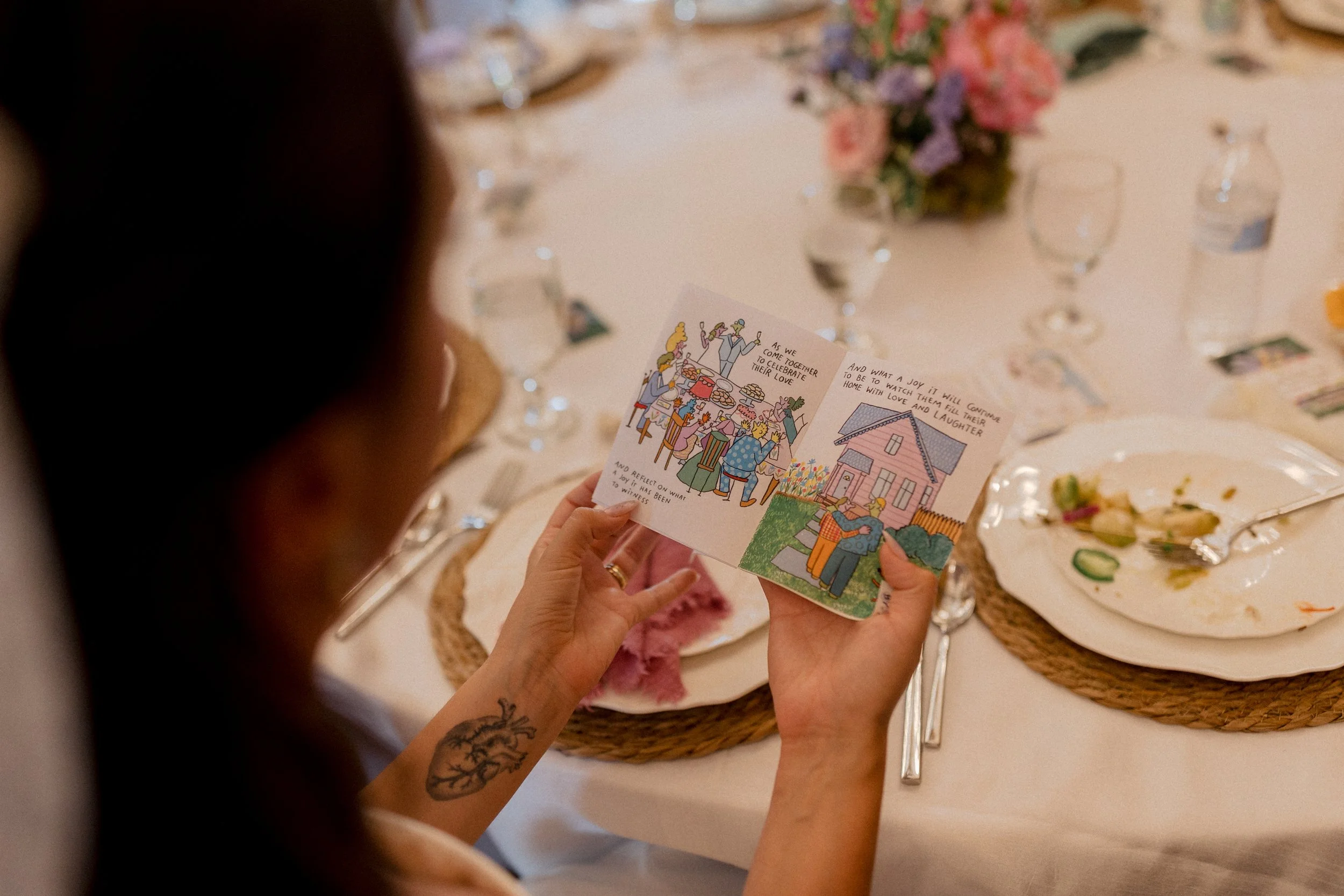 Zine for each guest about the couple's love story