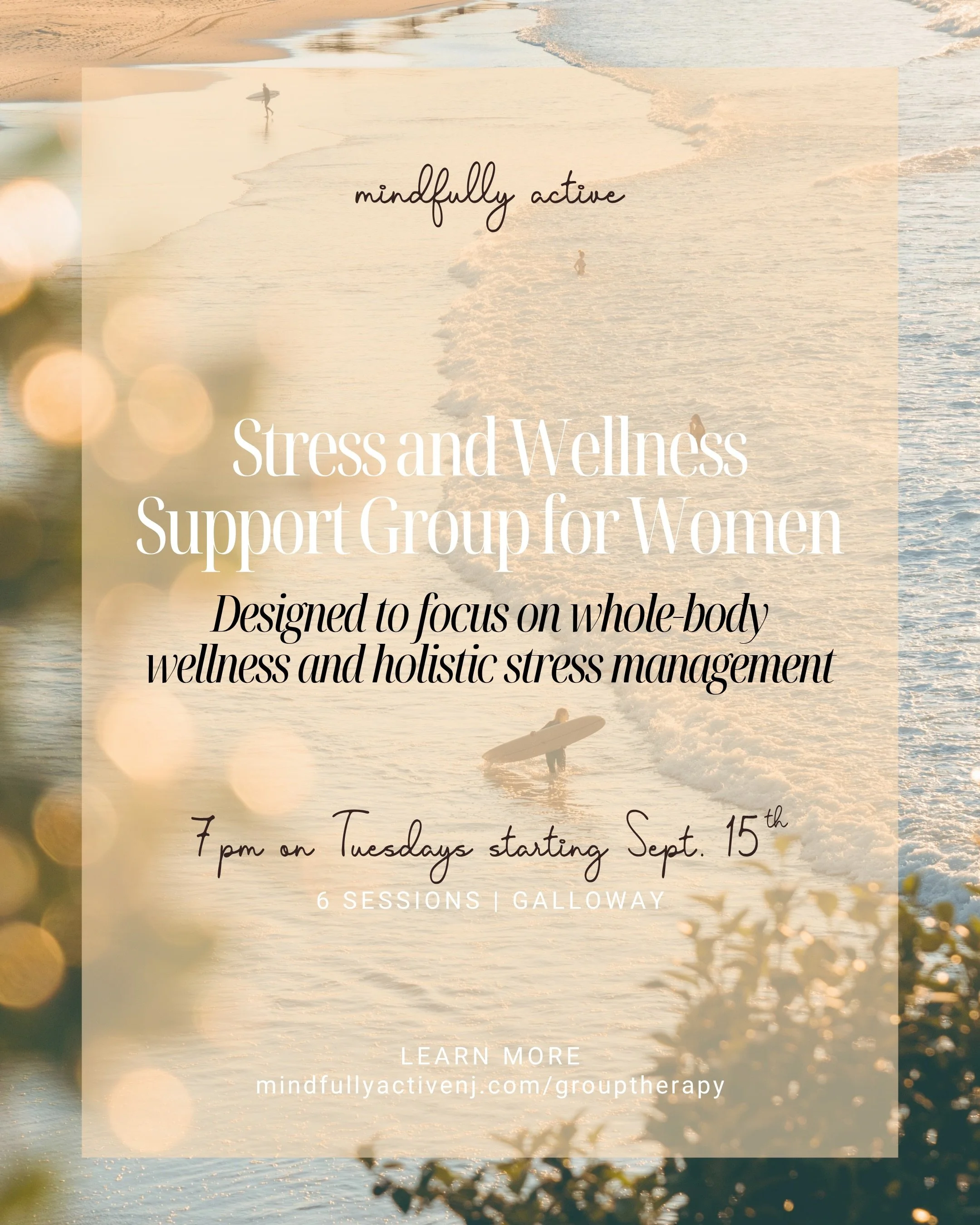 Between work, relationships, family, responsibilities, and the never-ending mental list of things that need to get done, it can feel like your brain never really gets to shut off.

Our Stress &amp; Wellness Group for Women is a space to slow things d