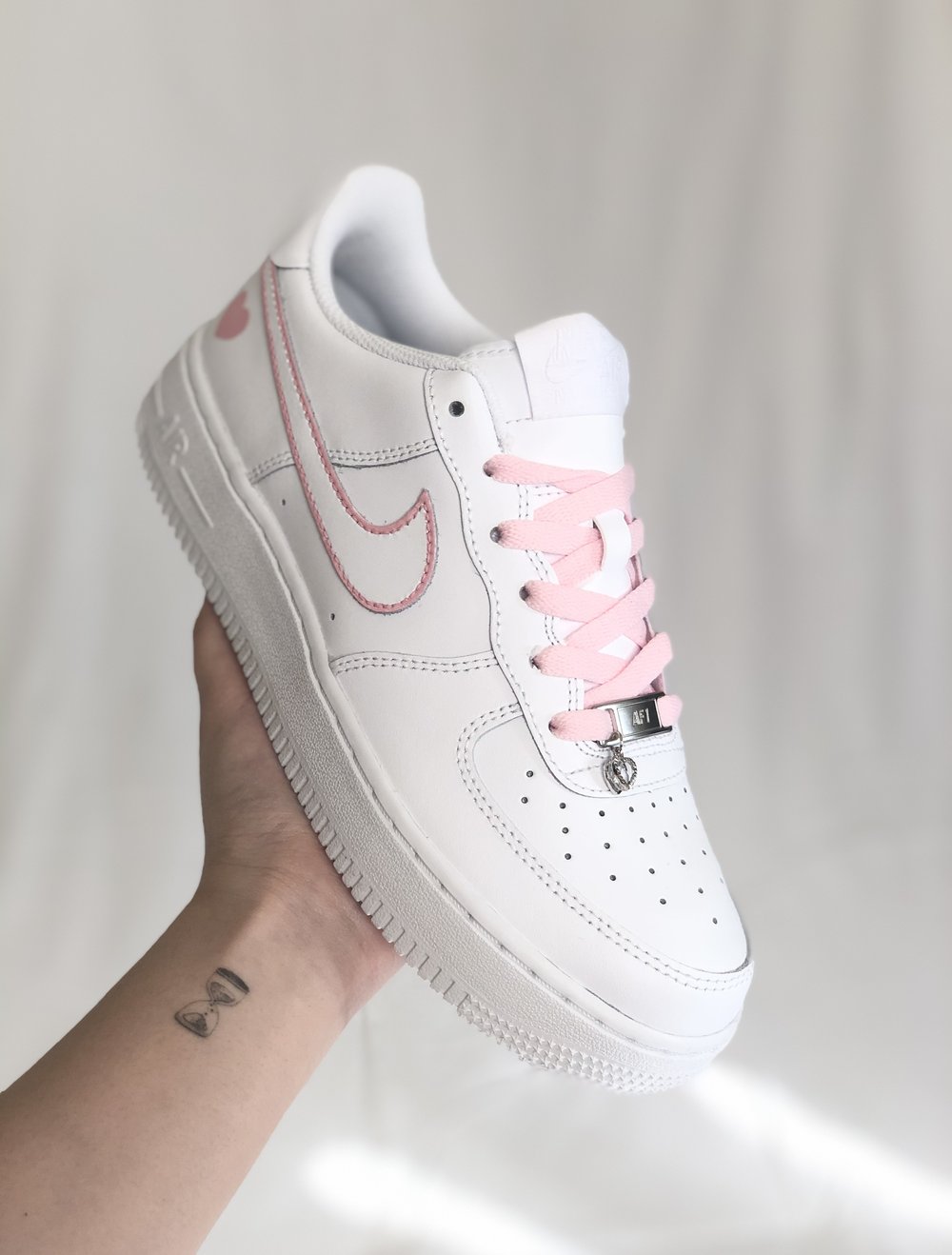 Nike Air Force 1 Womens White Pink Red Girls Gs AF1 Valentines Day Gift Love