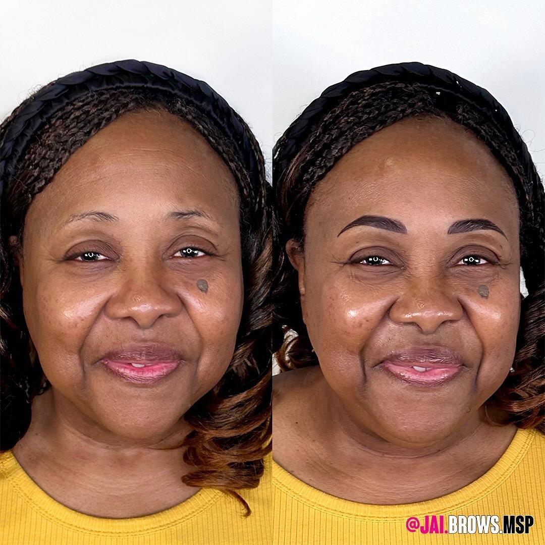 A bolder and more balanced look for my sweet client! Loving what this combo brow does for her over all look! 🖤
&bull;
Brows will soften as they heal and lighten about 40-60%.
&bull;
May 🌹 books are open!!
✨Book online✨ at www.JaiBrows.com
📱DM me t