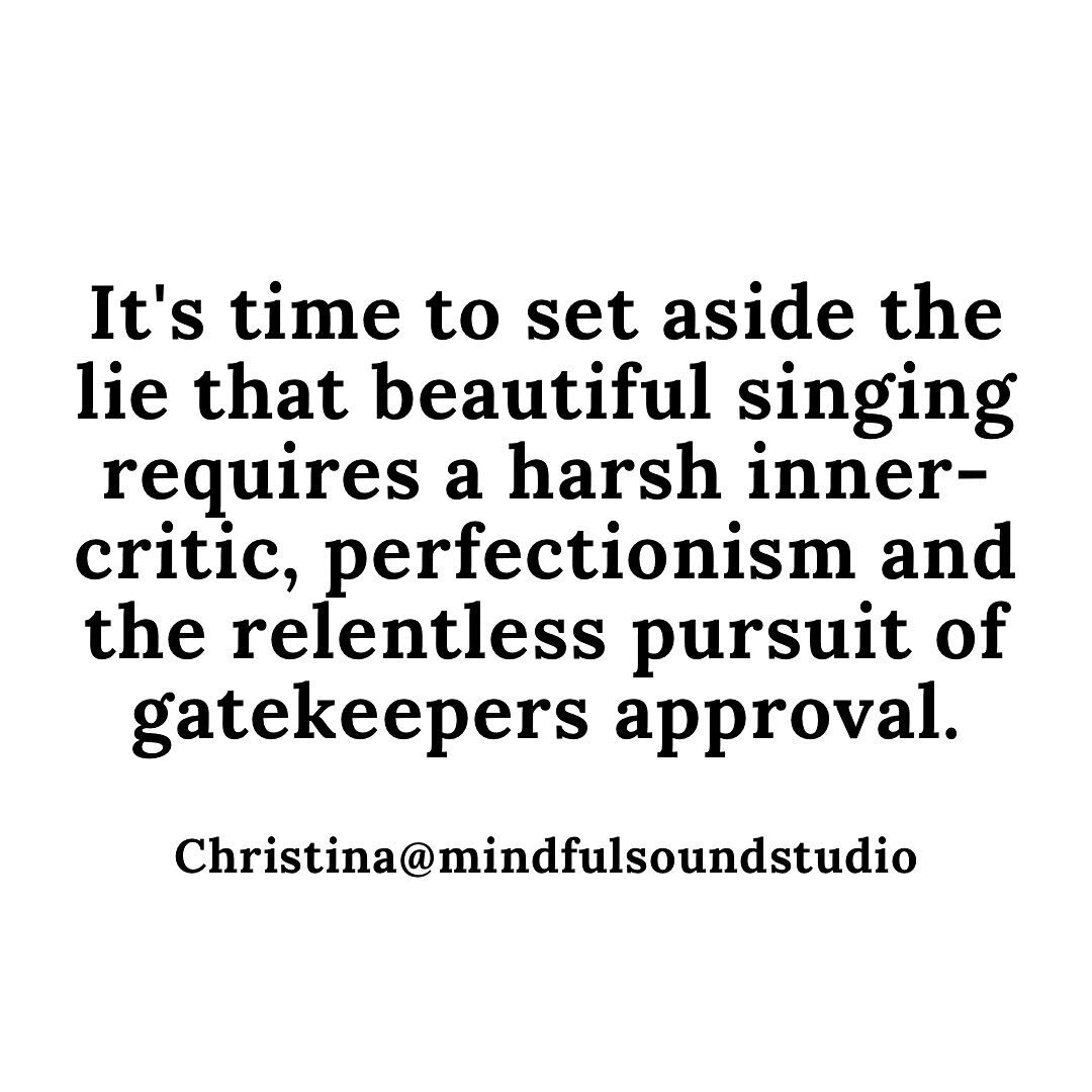 This one goes out to all the singers out there - opera, musical theater, jazz, folk, whatever genre or style.

All of us need to reclaim this right to softness, to self-compassion, to joy, to artistic fulfillment. 

We need to reclaim the truth that 