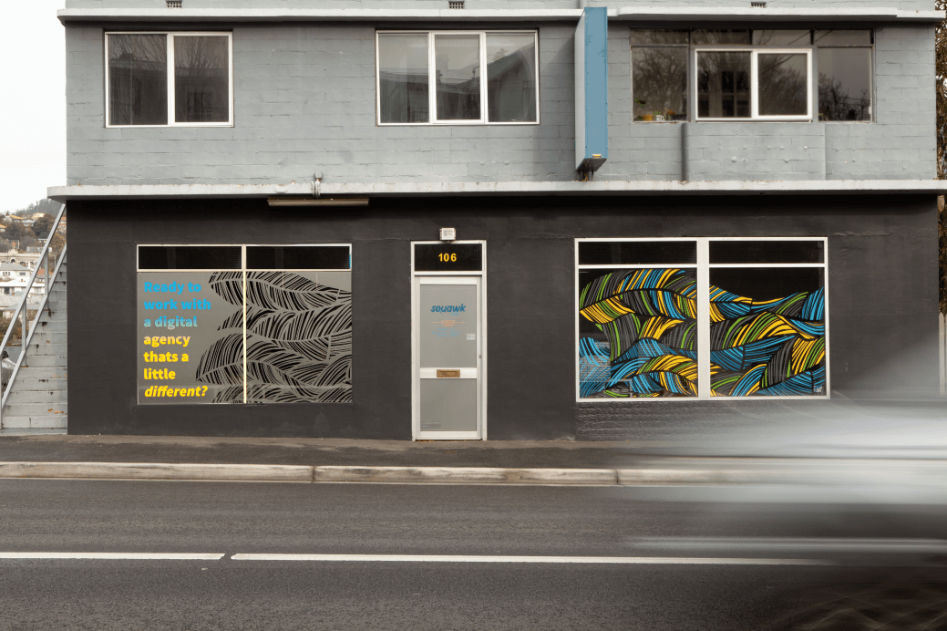 Window Signage for our new HQ — Squawk Digital