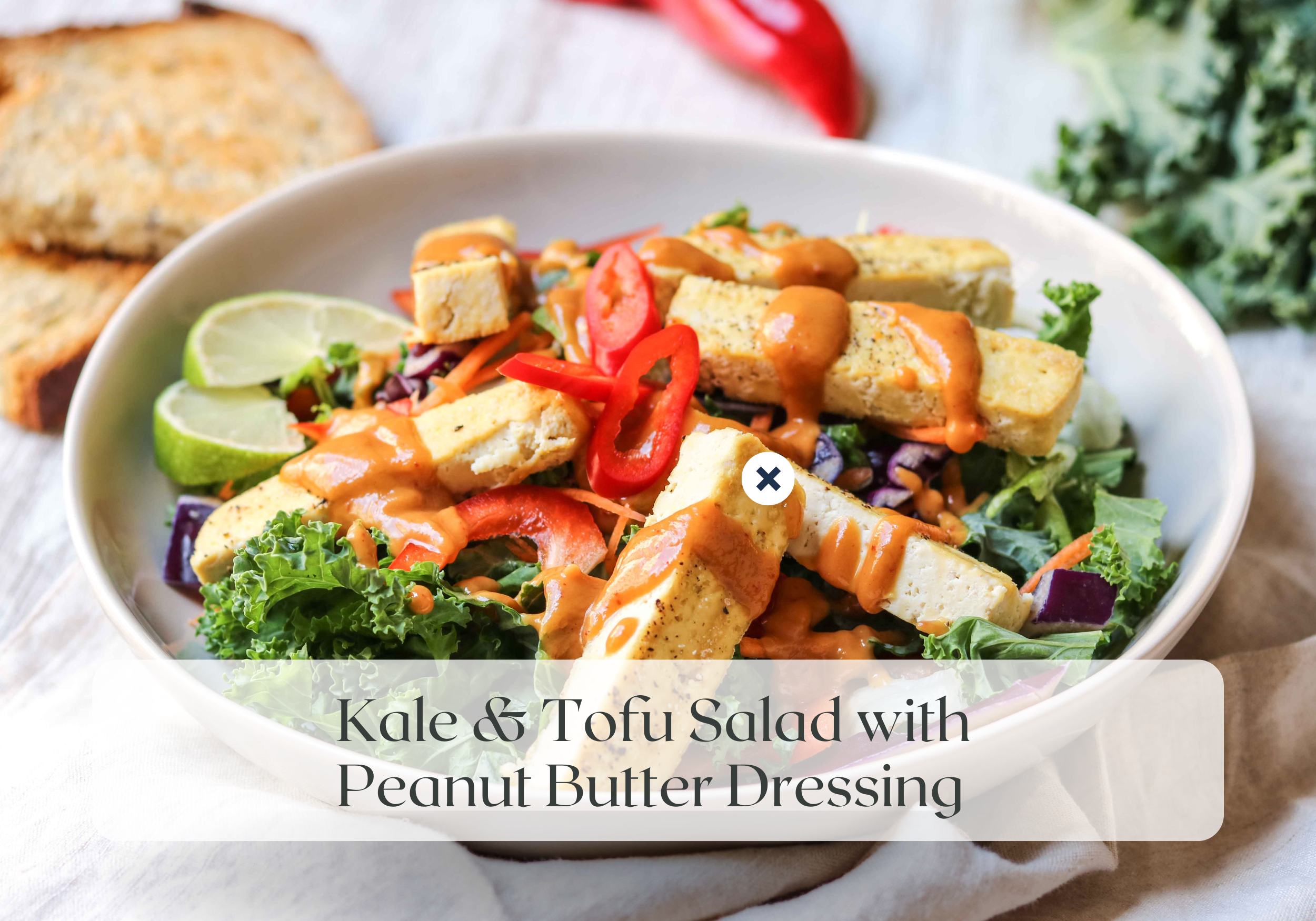Meatless Monday: Kale &amp; Tofu Salad with Peanut Butter Dressing