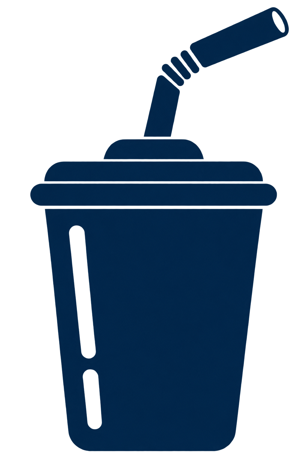 A large animated trash can with a blue lid and blue body, with the lid slightly open.