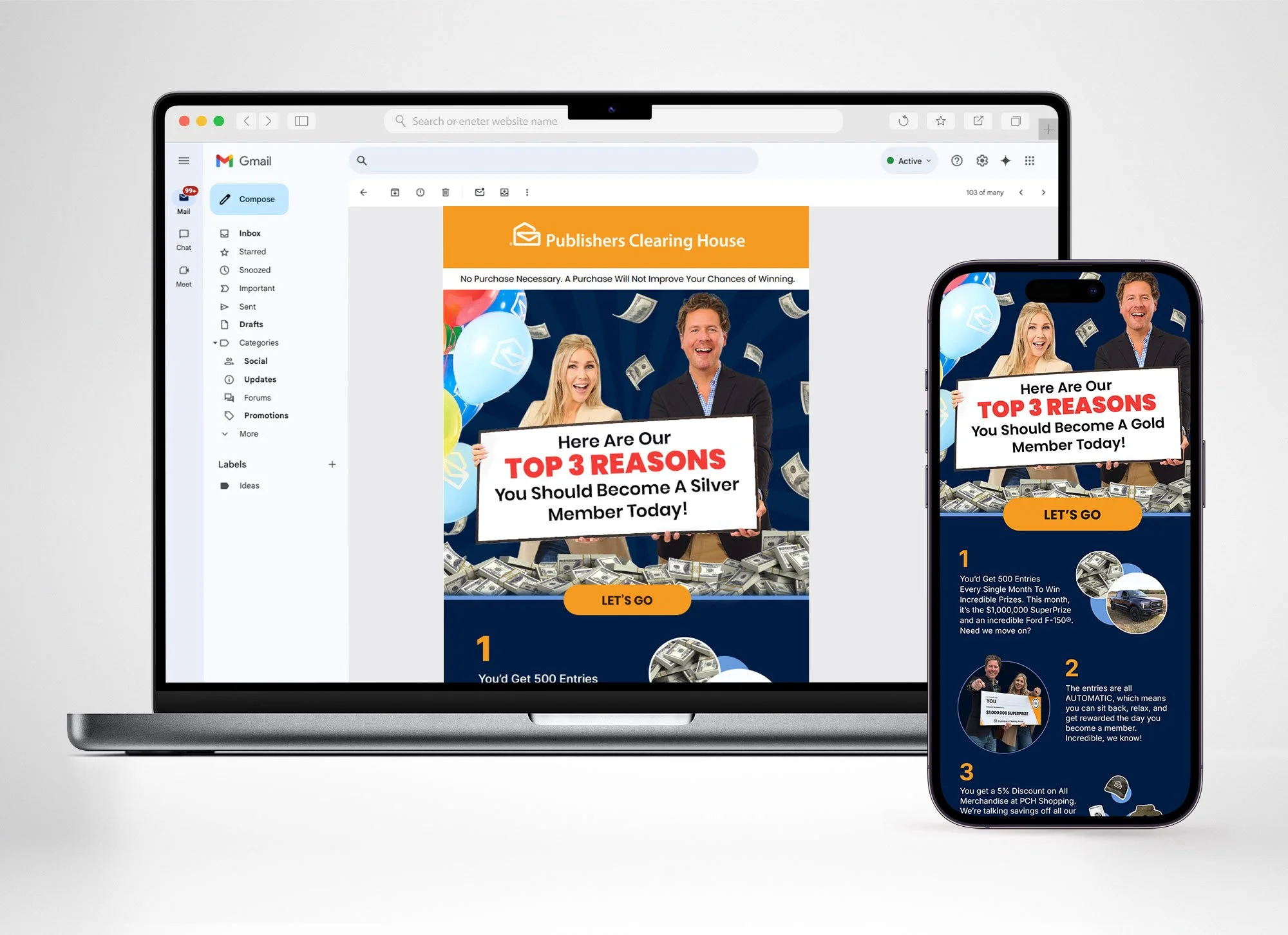 Top performing email for two months, generating double digit percent-lifts to membership opt-ins.