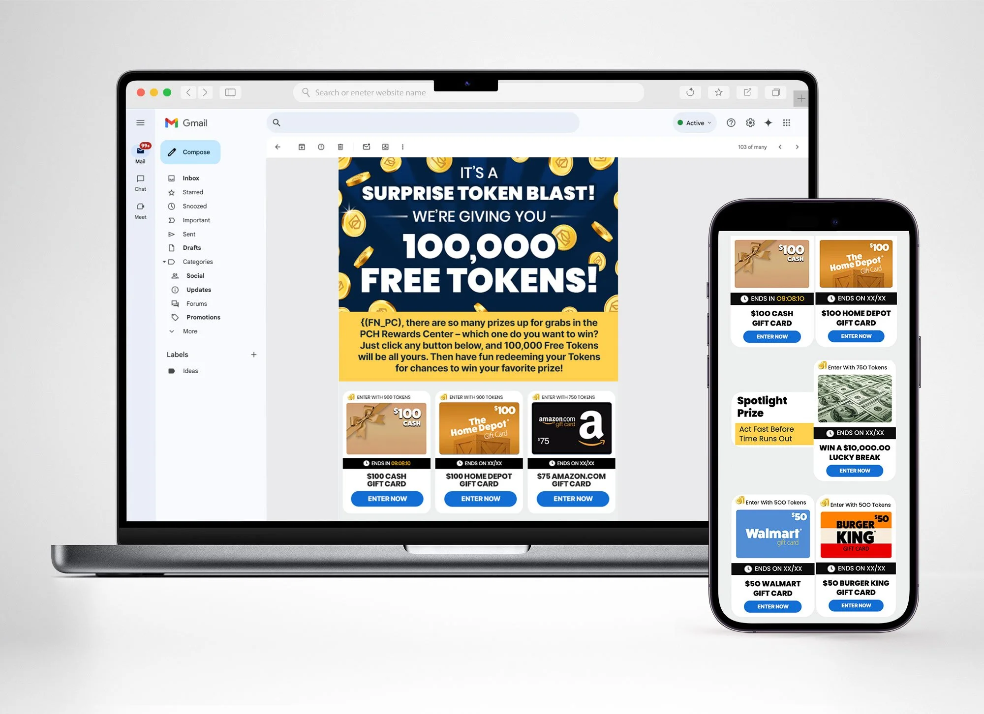 Mirrored website functionality in email code for cohesion.