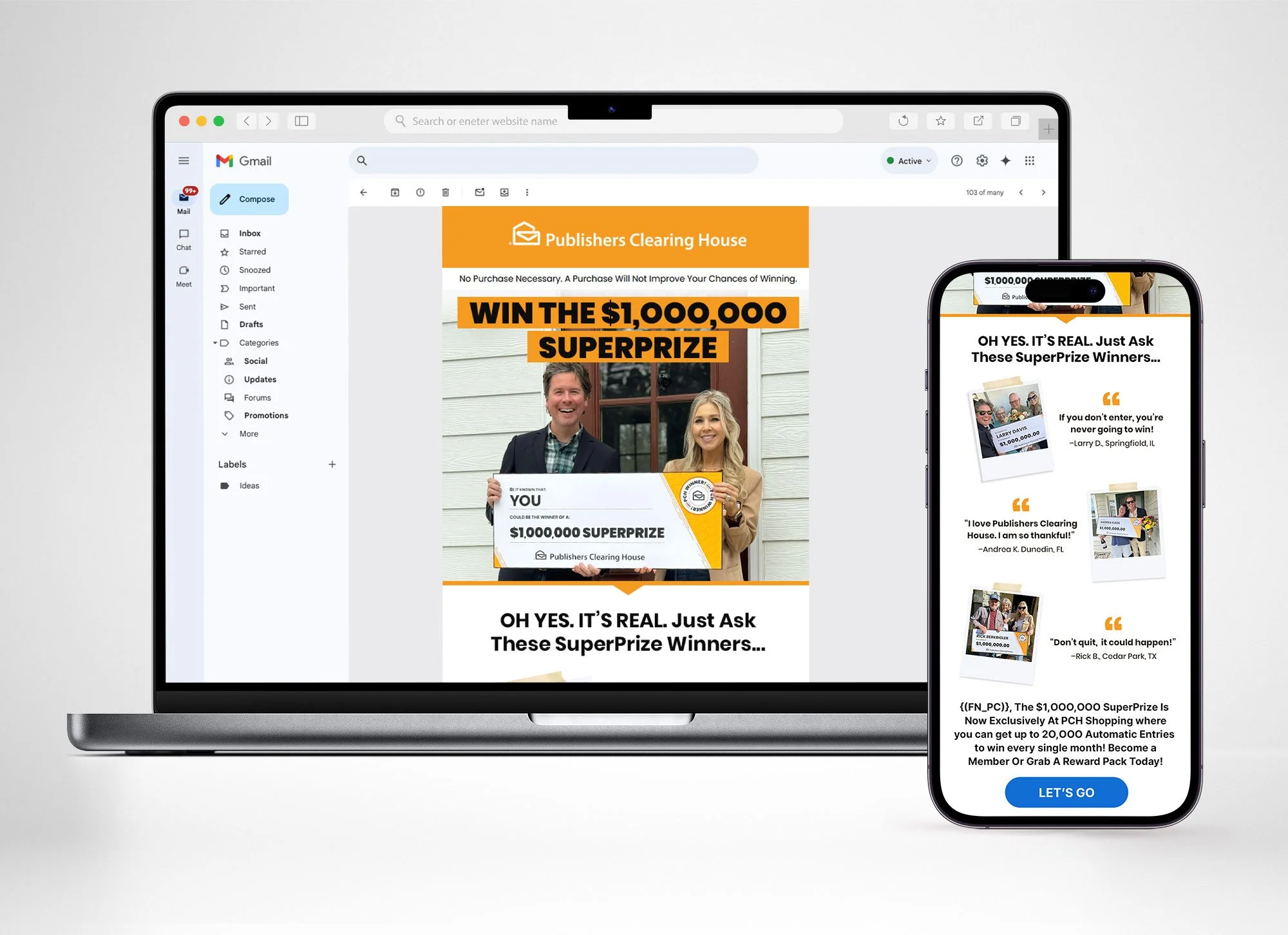 Credibility campaign with winner highlights. Long-scroll strategy intentional.