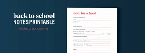 School Note Printable: Free Download — Michelle Lea Creative