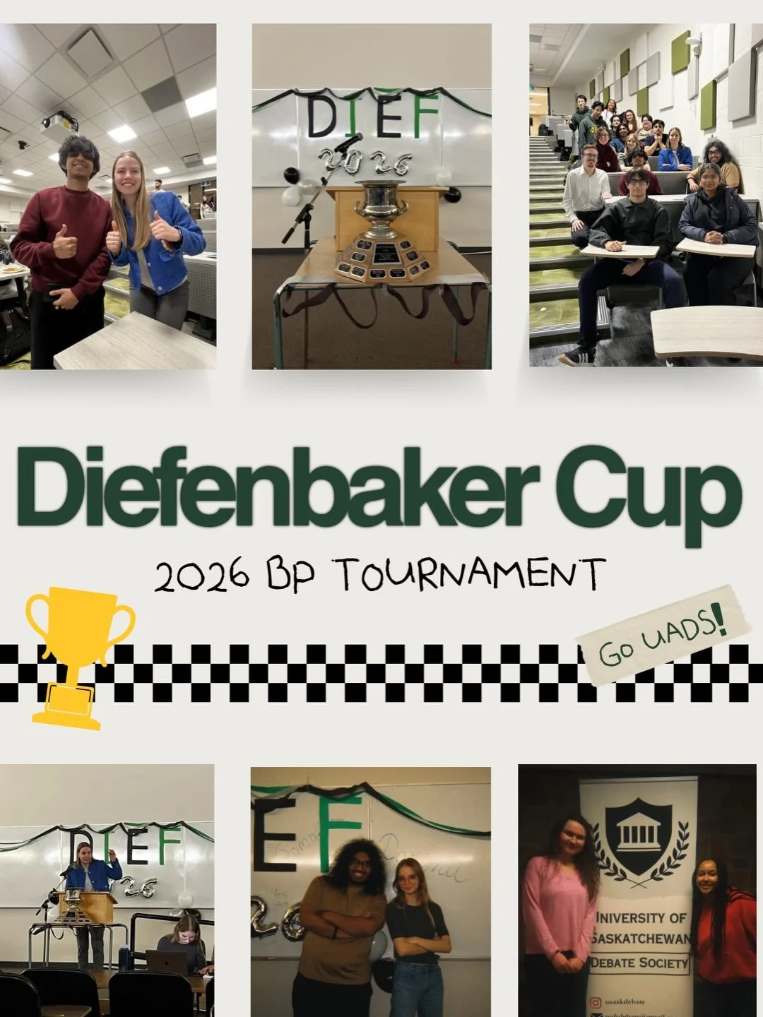 DIEFENBAKER RECAP 🚜🌾

Huge congrats to Lahiru, Naomi, Aalam, and Daryna for breaking into finals 💯💯💯 Great work to the entire UADS contingent for killing it at dief this year! 

Special thank you to Chetan for also judging! 

#uads #ualberta #un