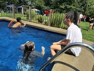 Cooling off after the big kickball game
