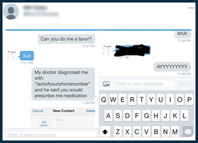 Pretending to be sick to get a phone number