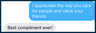 best compliment SMS line screenshot