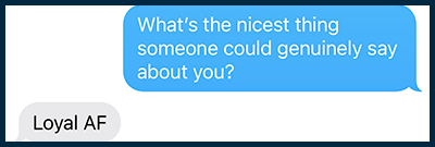 nicest thing SMS line screenshot