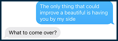 by my side SMS line screenshot