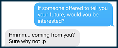 tell your future SMS line screenshot