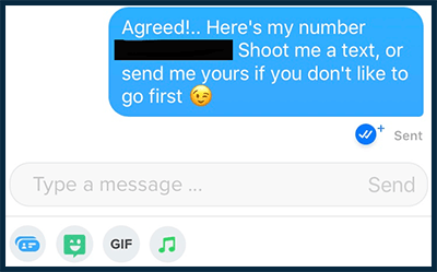 Tinder number close example