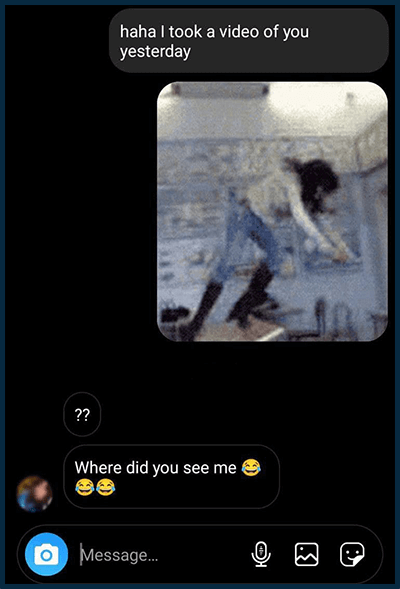 Example of teasing with a gif