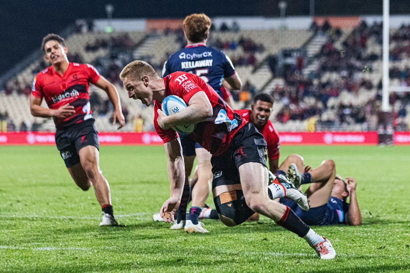 Photo highlights from yesterday's Super Rugby Pacific clash between the Crusaders and Melbourne Rebels in Christchurch at the Apollo Project's Stadium.

The Crusaders handed fourth placed Melbourne Rebels a massive reality check in the garden city as