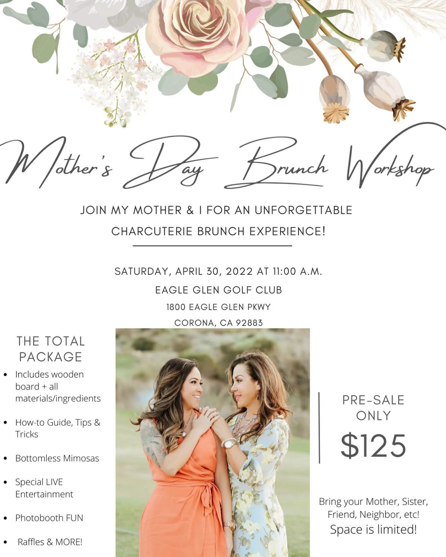 We are so excited to announce that our next EPIC Workshop is underway! 🎉 And this one is going to TOP THE CAKE!!!

EPIC BRUNCH BOARD☑️
EPIC LOCATION ☑️
EPIC ENTERTAINMENT ☑️
EPIC PHOTO BOOTH ☑️
EPIC TIME WITH YOUR GIRLS ☑️☑️

Join my Mother &amp; I,