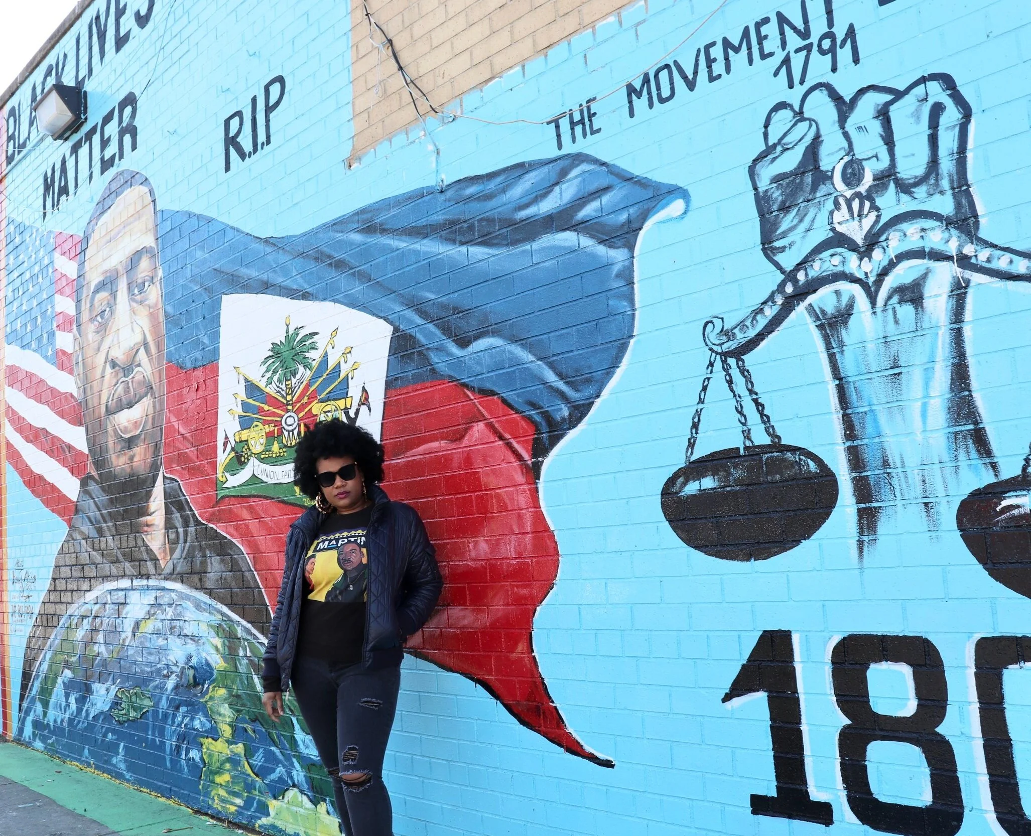 Floral skirt by Alfani; shoes by Jessica Simpson; earrings from Amazon