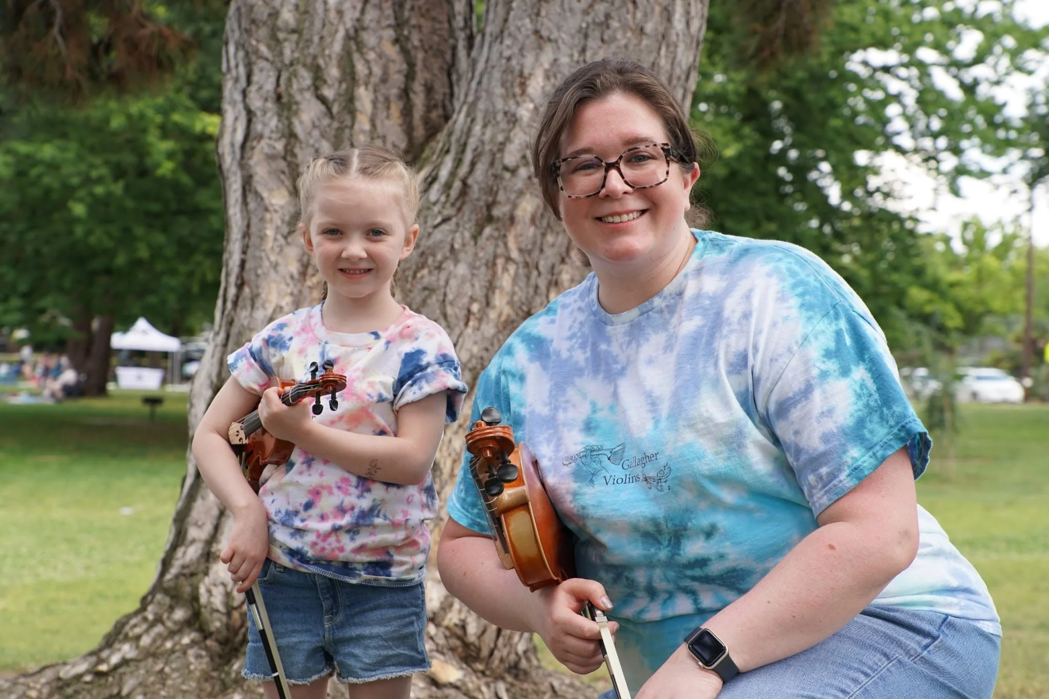 Suzuki Violin School Volume 1 student post group class performance at East Portal Park in Sacramento
