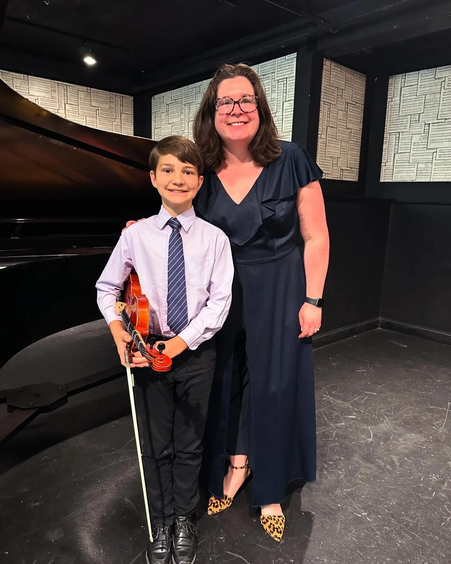 Suzuki Violin School Volume 1 student post solo recital at the William J. Geery Theater in Sacramento