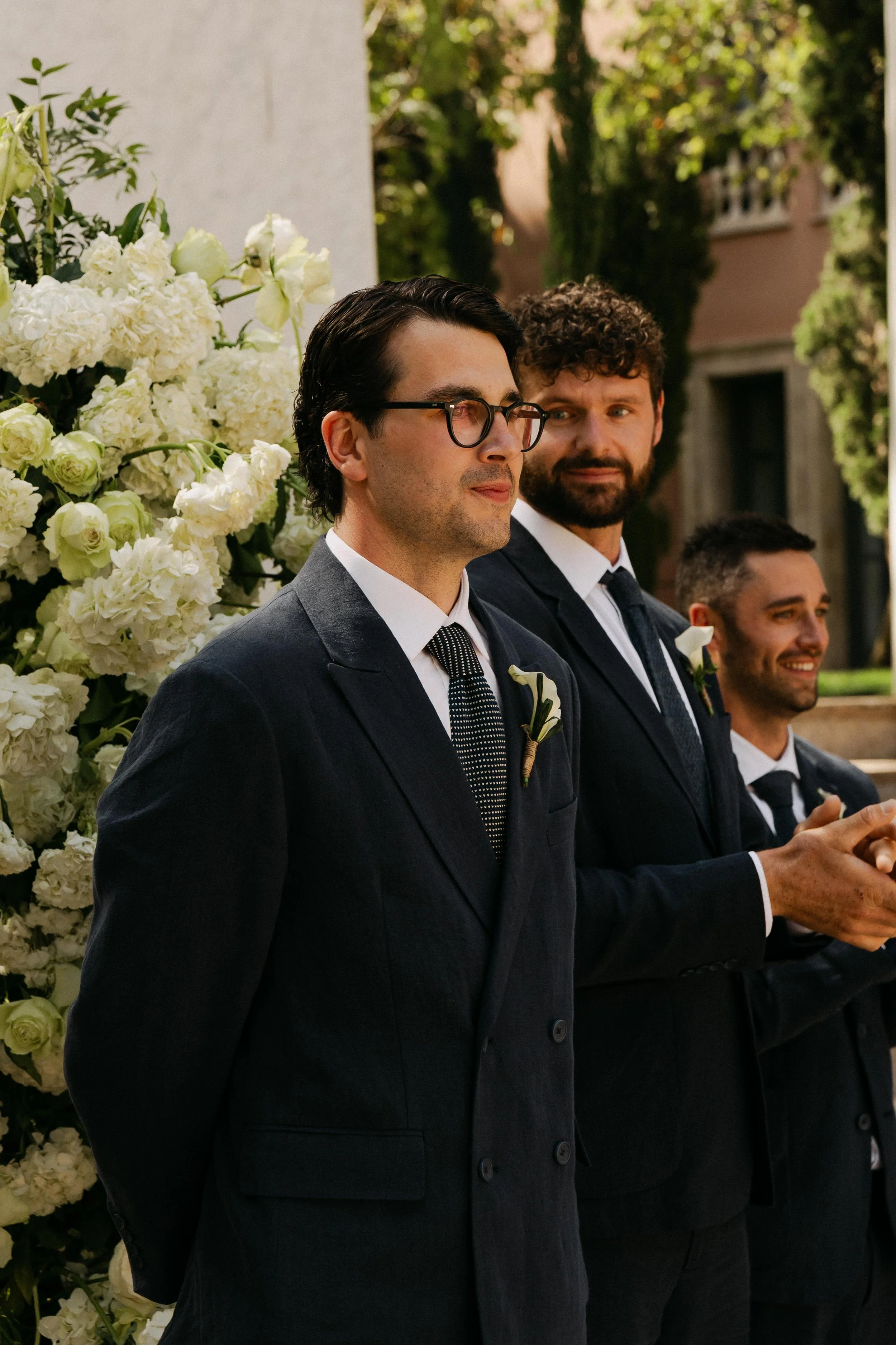 Groom reaction ceremony Marbella luxury wedding Spain