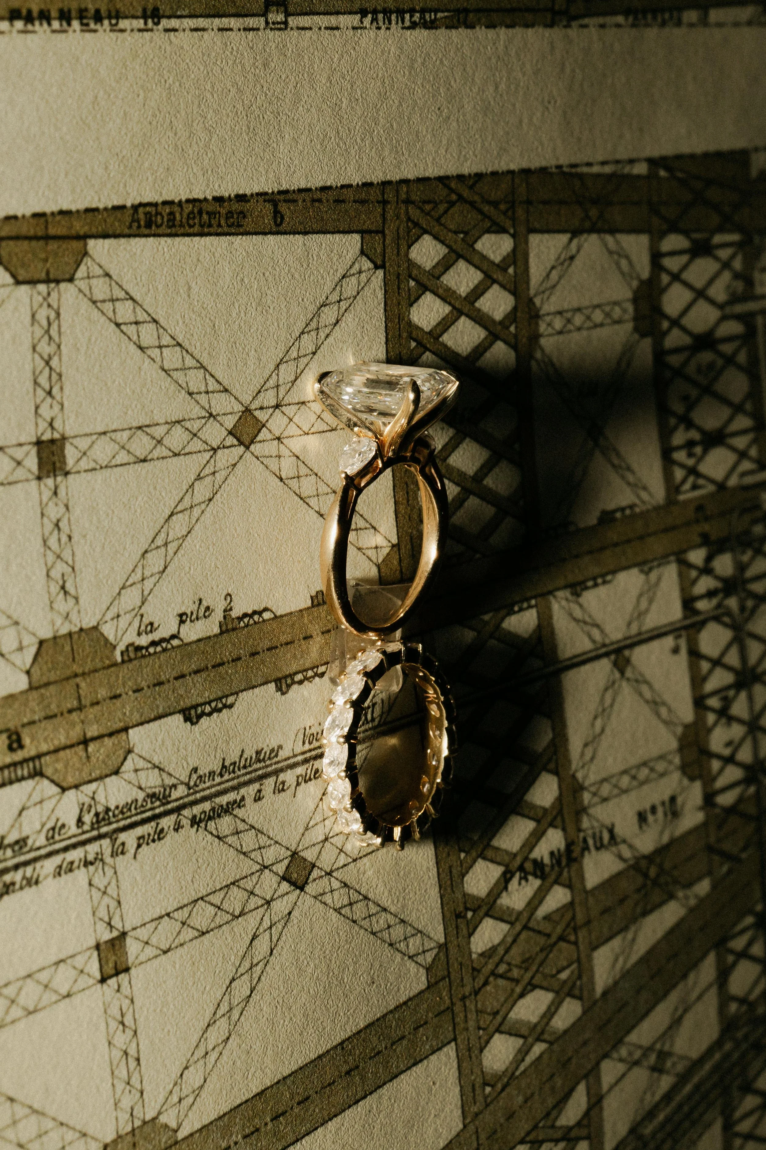 Editorial wedding ring photograph with elegant styling