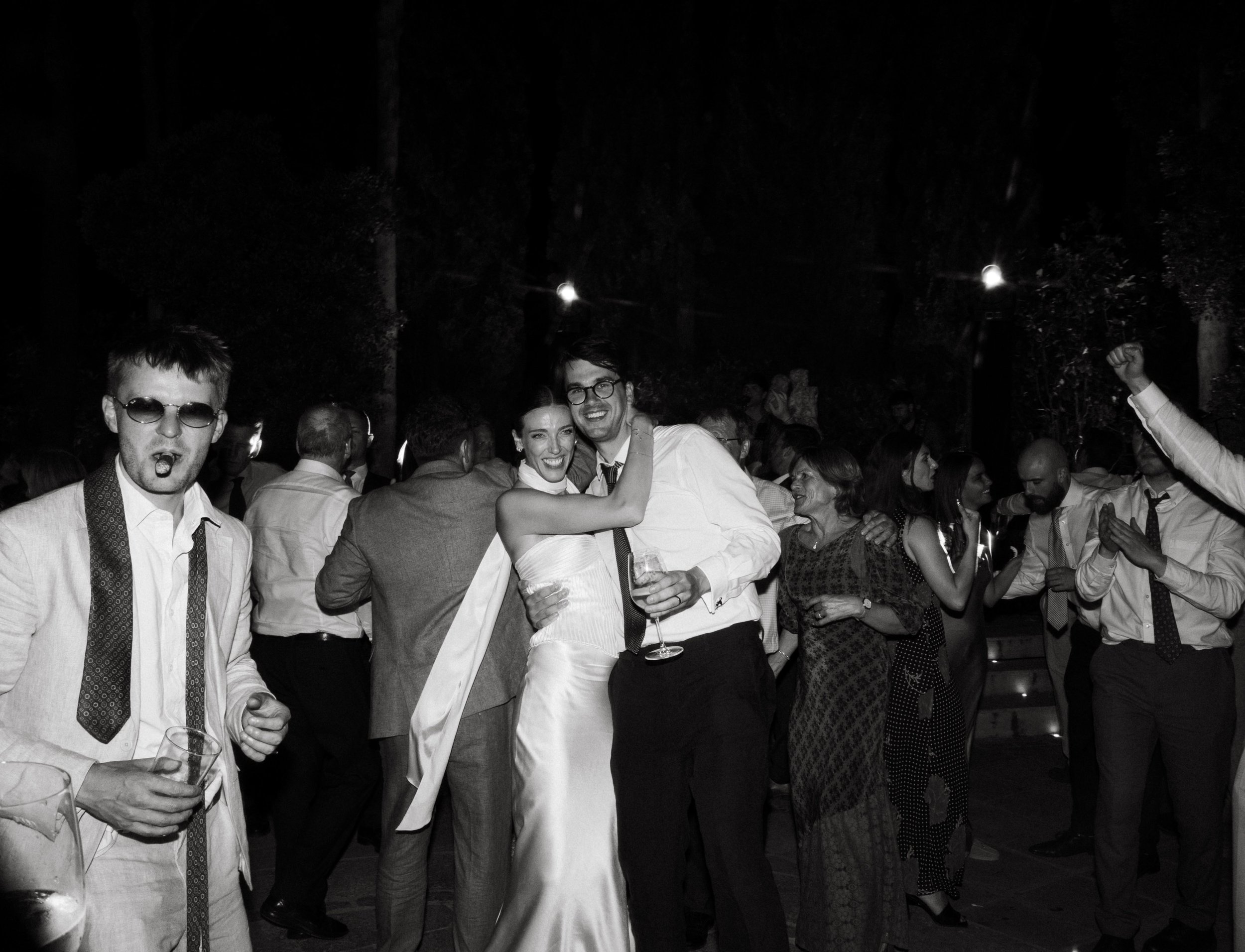 Bride groom celebration Marbella Spain night wedding