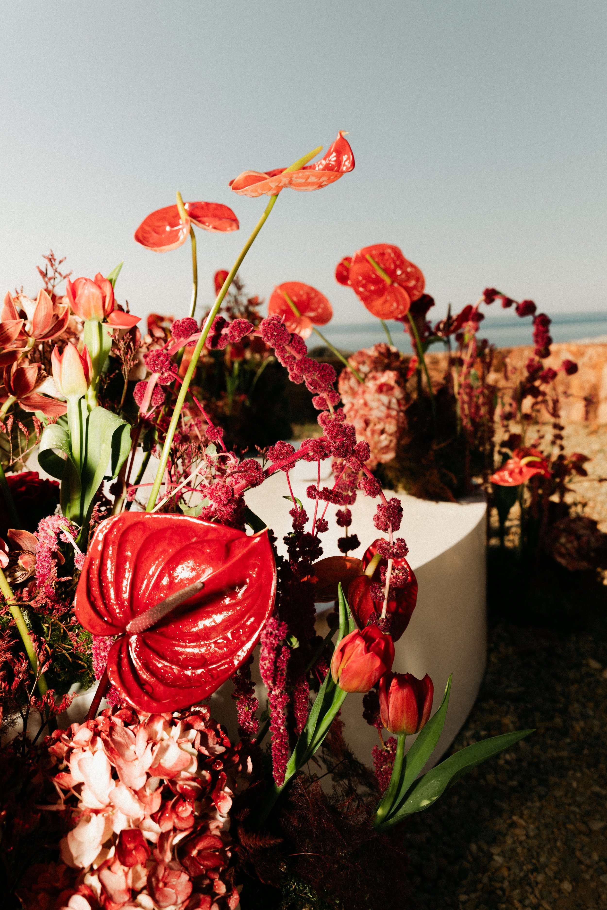 Fashion-forward floral design at a European-style wedding