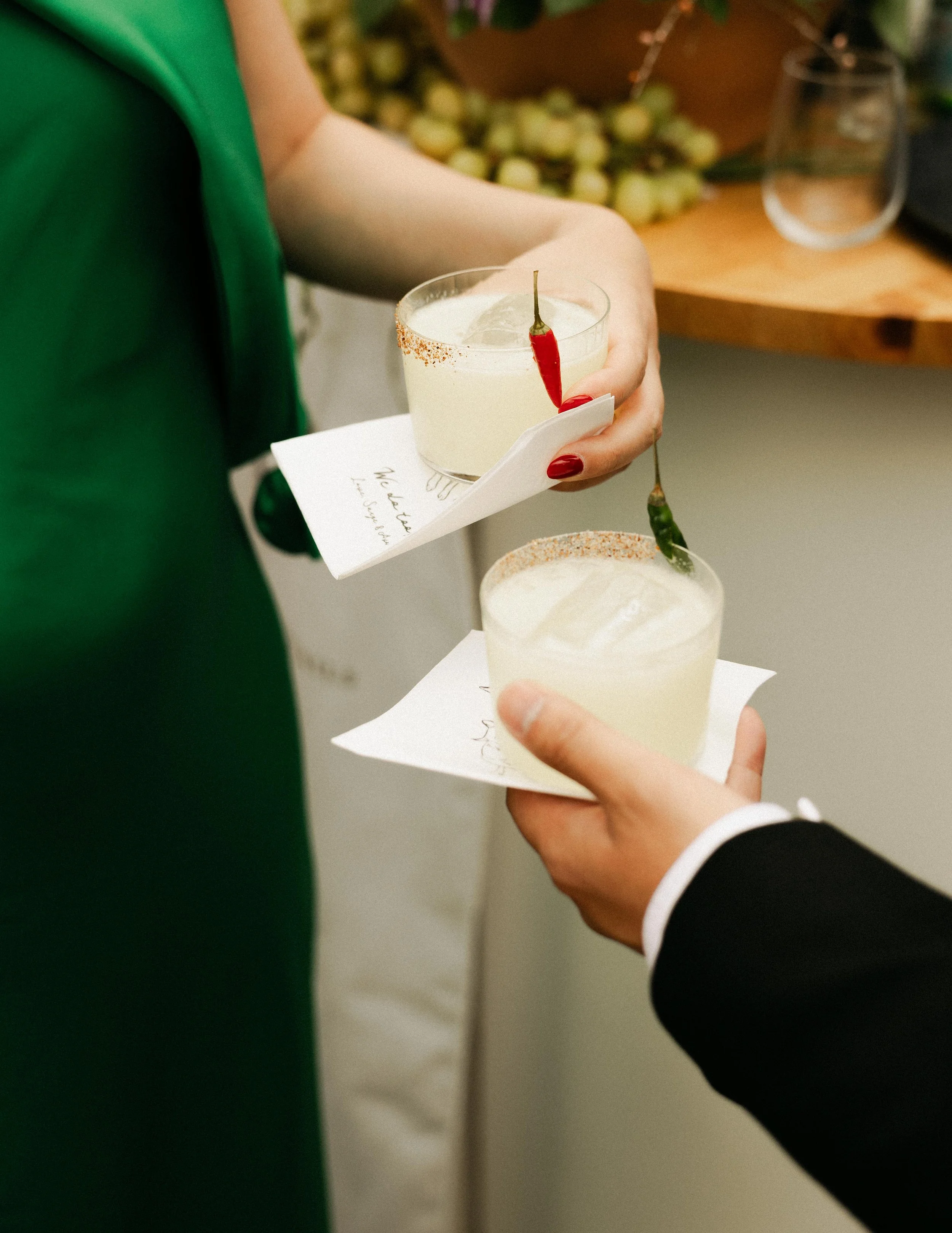Editorial wedding photographer Spain capturing stylish cocktails by Marbella Cocktail Studio