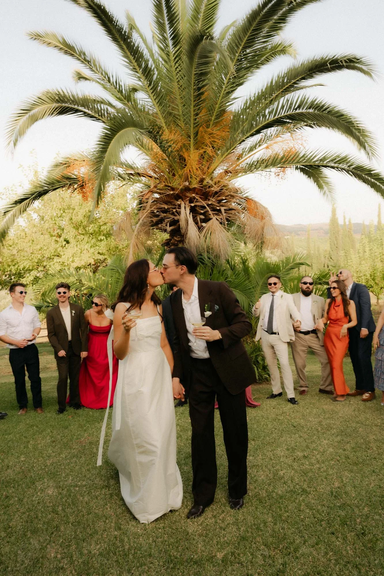 Timeless editorial wedding cocktail hour captured with soft light and thoughtful composition in Finca la Gloria